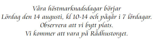 Start av höstmarknader